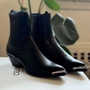 CELINE CRUISER CHELSEA BOOT WITH METAL TOE IN CALFSKIN